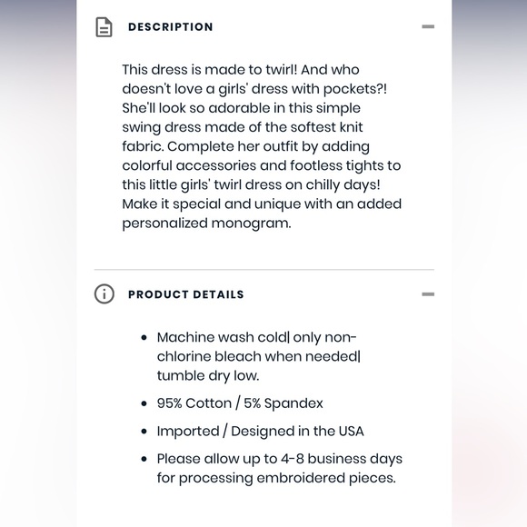 Ruffle butts Knit 3/4 sleeve twirl dress - Picture 5 of 5